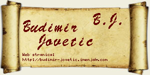 Budimir Jovetić vizit kartica